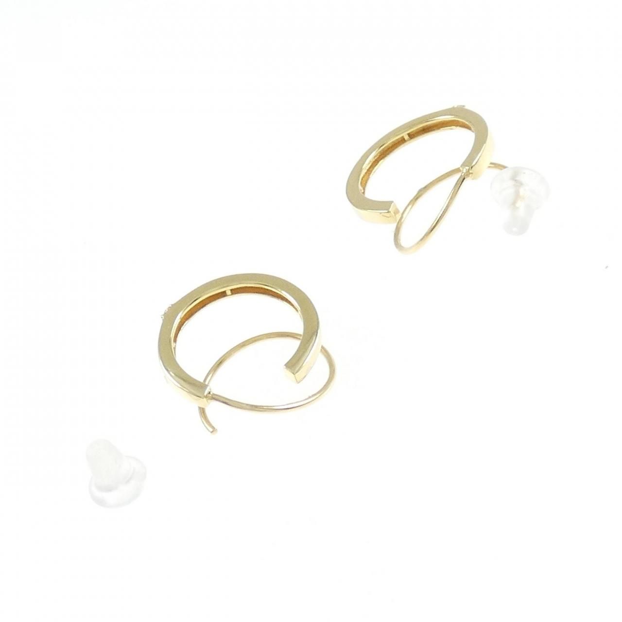 新品】K18YG ダイヤモンド ピアス 0.03CT K18YGトルマリン