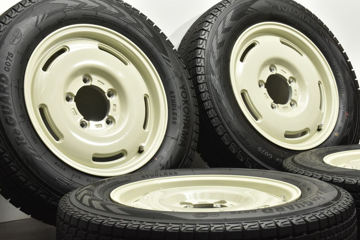 バリ溝 ジムニーサイズ 社外 16in 5.5J 20 PCD139.7 ヨコハマ アイスガード G075 175 80R16 9分山程度 JB64 JB23 JA11