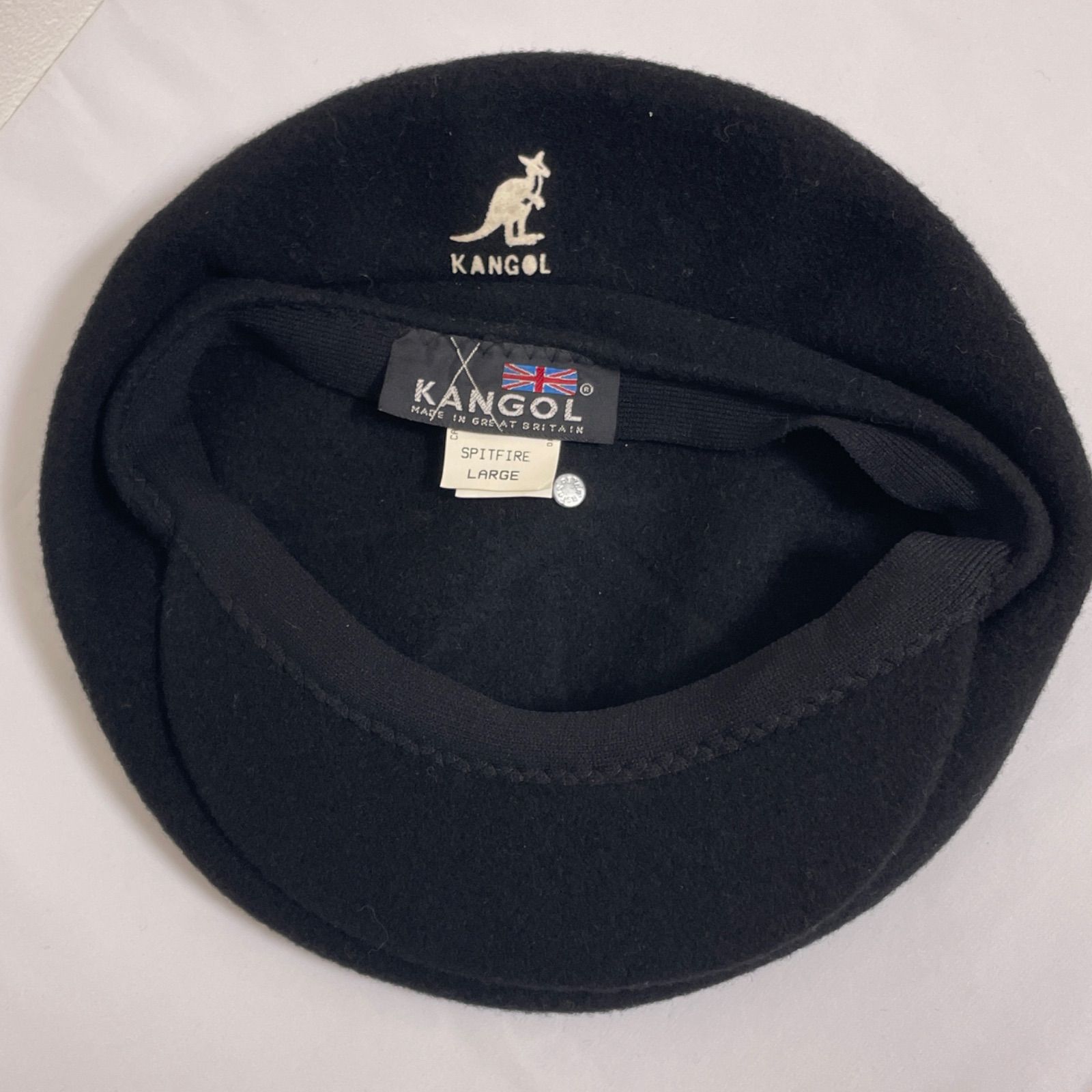 【213944】KANGOL カンゴール  ハンチング　ヴァージンウール100％　イギリス製　L ブラック