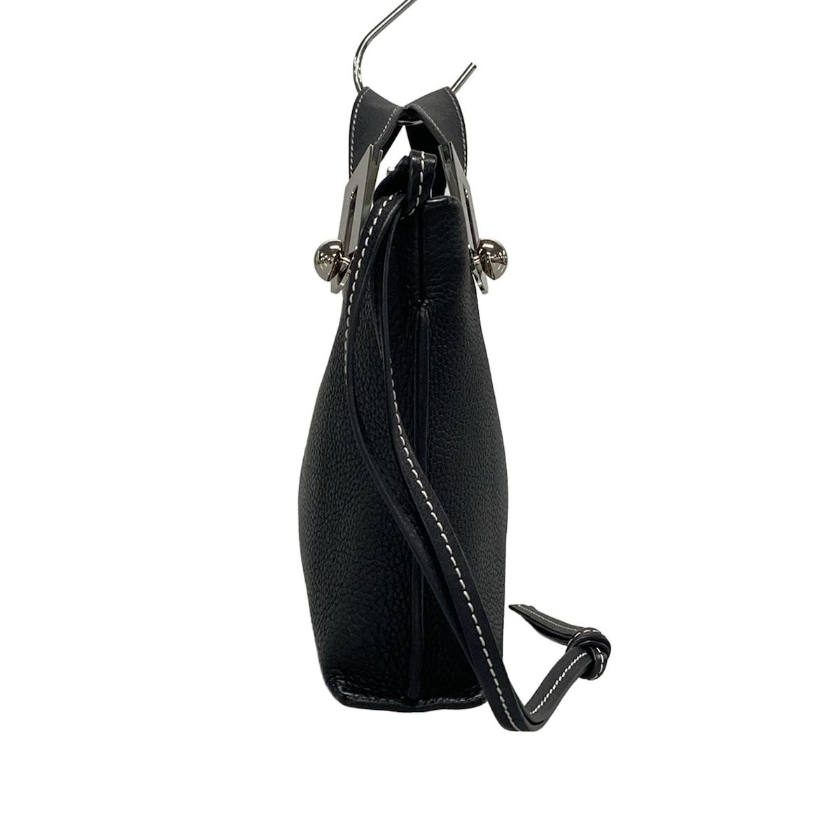 LOEWE 黒 レザー エナメル ハンドバッグ