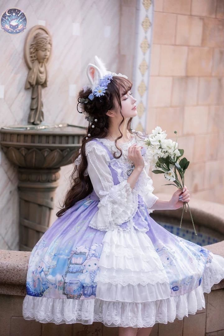 新作入荷!  ♥ 姫系ロリータひざ丈ワンピース 女子会やお出かけに ブレスレット