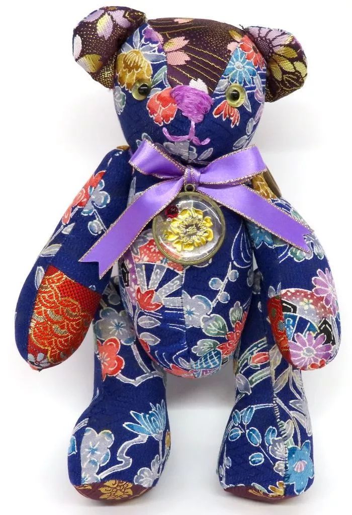 中古】ぬいぐるみ テディベア(和柄)ぬいぐるみ - メルカリ