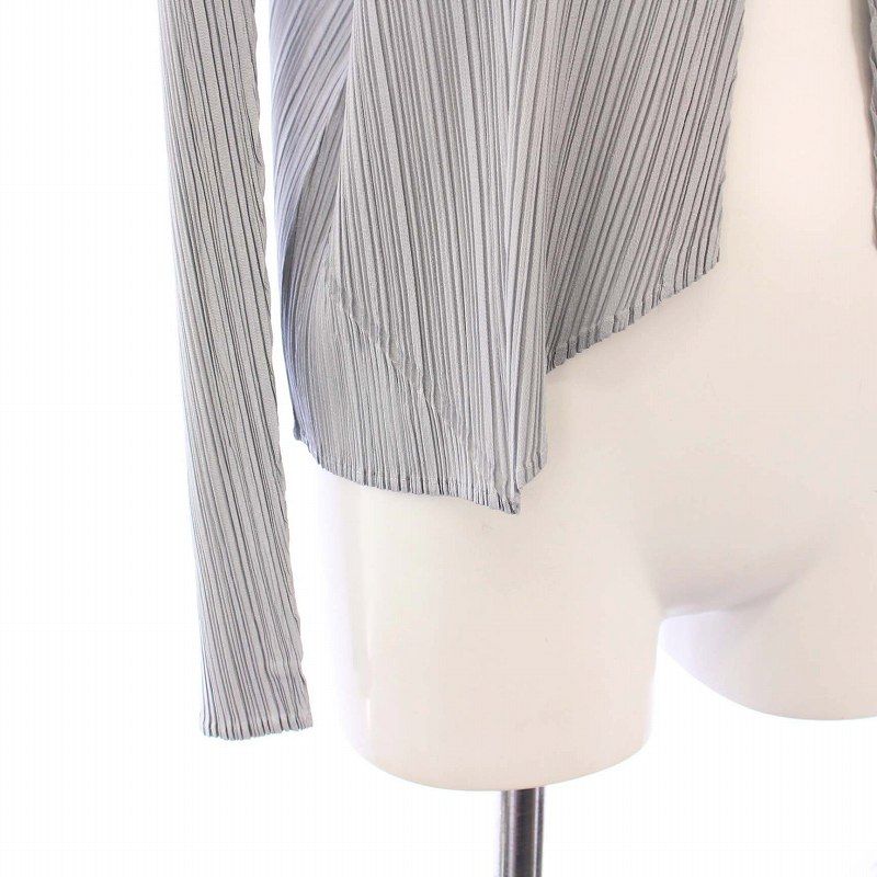 PLEATS PLEASE プリーツカーディガン グレー シルバー 3 PLEATS PLEASE(プリーツプリーズ) カーディガン サイズ3 L