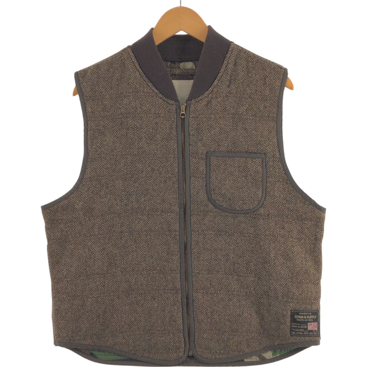古着 ラルフローレン Ralph Lauren DENIMu0026SUPPLY デニムu0026サプライ フルジップ 前開き ウールべスト メンズL相当/eaa492478