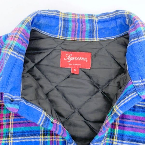 Supreme 21AW Quilted Plaid Flannel Shirt キルティング フランネル チェック シャツ 厚手 ストリート シュプリーム トップス DM12597■