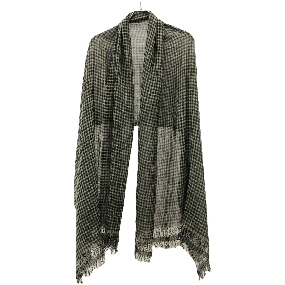 Faliero Sarti チェック柄 ウール ストール ブラック ベージュ