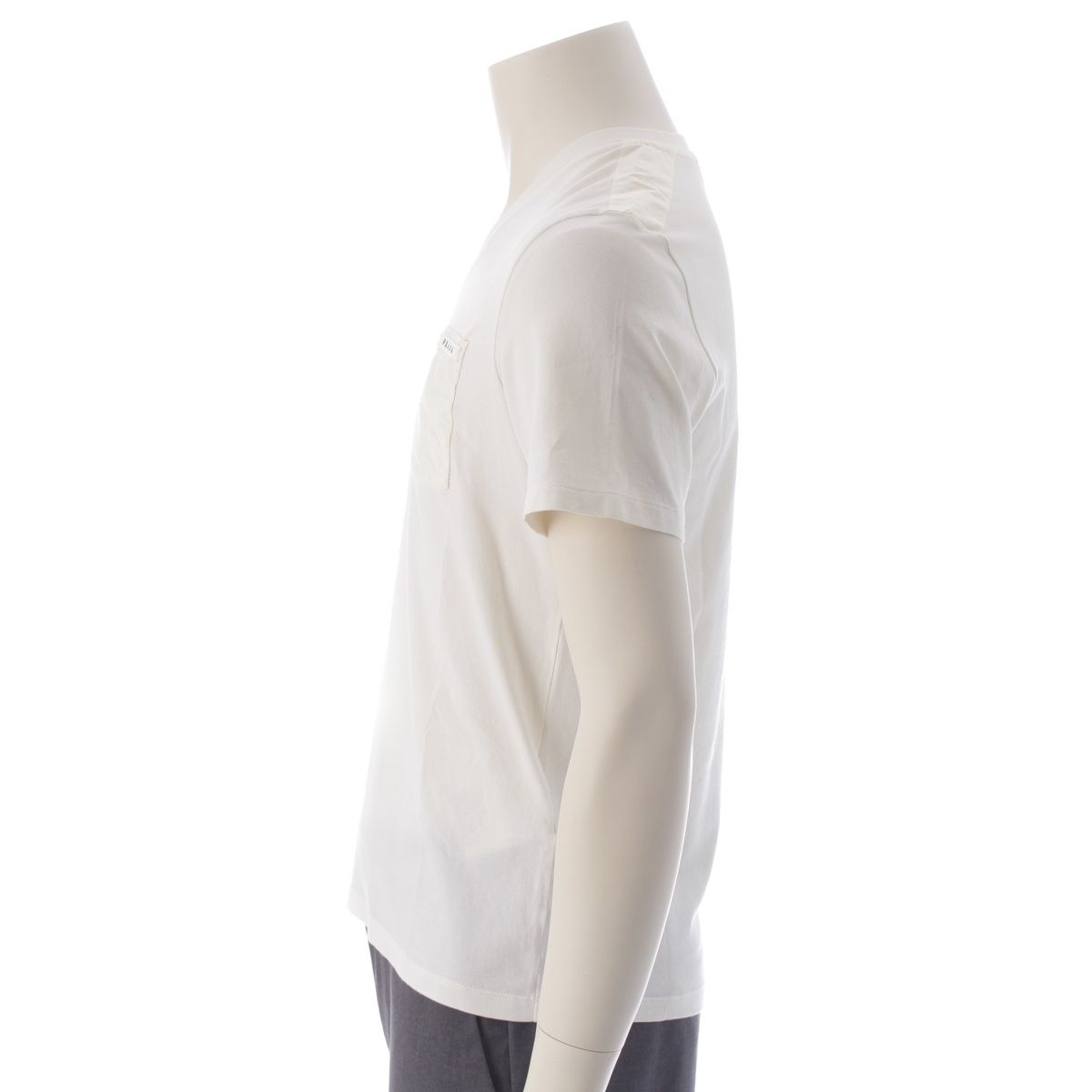 【値下げ】PRADA VネックTシャツ SJN251 ホワイト サイズ：S (堀江店) PRADA ホワイト Vネック Tシャツ 半袖 - メルカリ