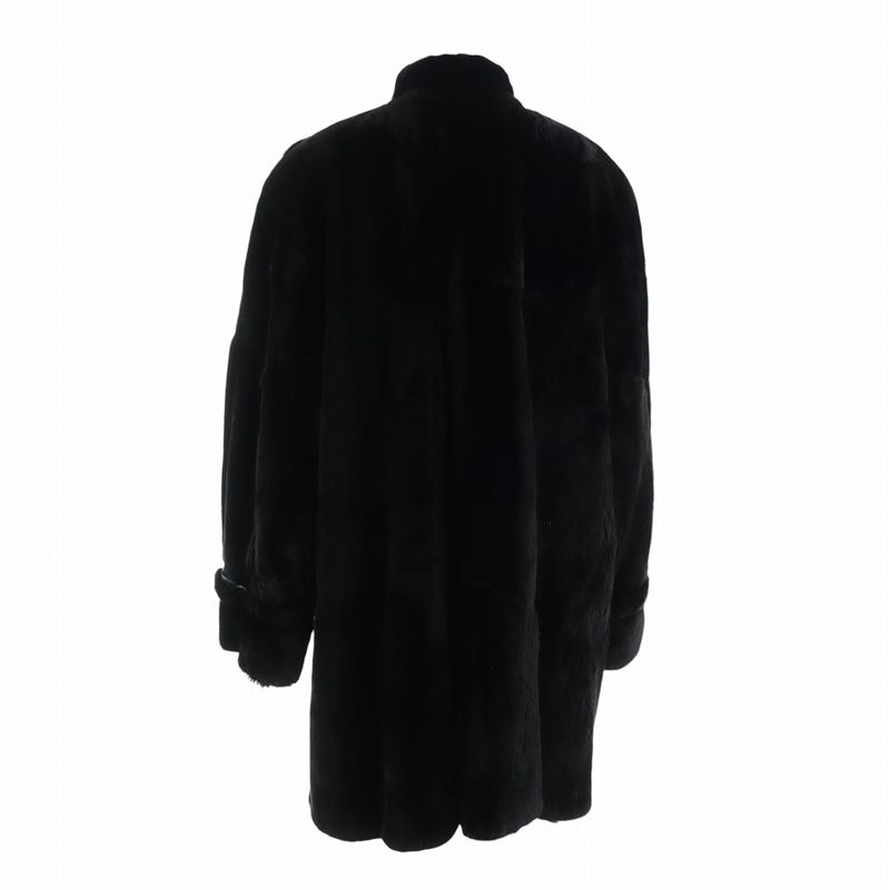 no brand ノーブランド 毛皮 シェアードミンク ショート丈 ファーコート シェアードミンク レディース ダークネイビー系