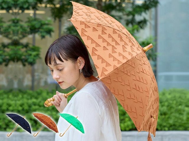 shesay シセイ 晴雨兼用長傘 三角模様 ジャカード