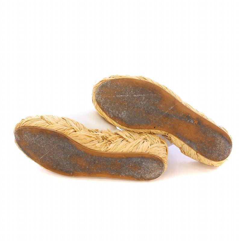 最終お値下げ！　CLERGERIE　サイズ38 クレジュリー clergerie サンダル 厚底 レザー 編み込み 38 白