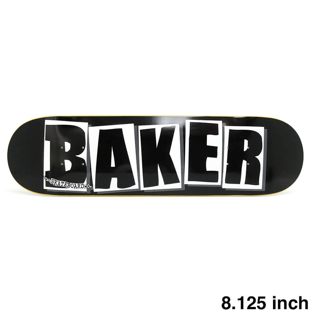 BAKER DECK ベイカー デッキ TEAM BRAND LOGO BLACK/WHITE 8.125