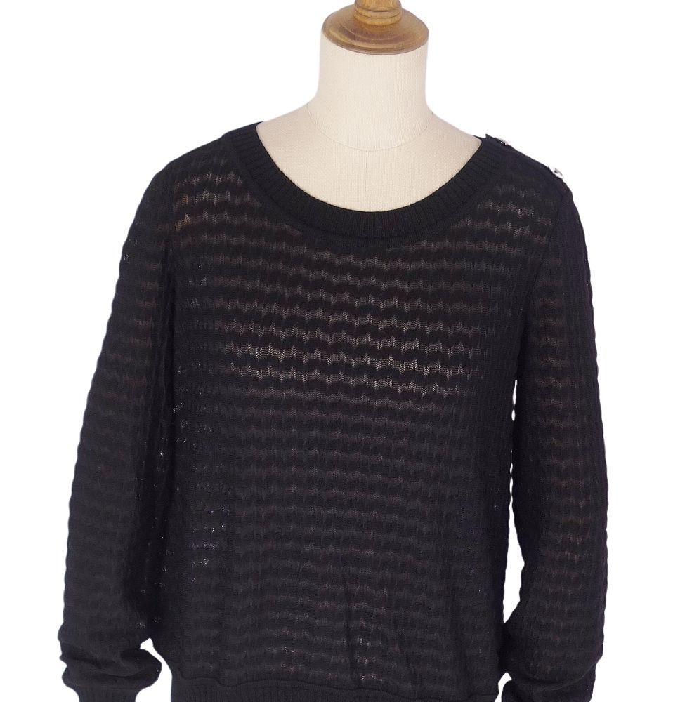 美品 ミッソーニ MISSONI ニット セーター プルオーバー ウール トップス レディース イタリア製 42(L相当) ブラック 美品 ミッソーニ MISSONI ニット セーター プルオーバー ウール