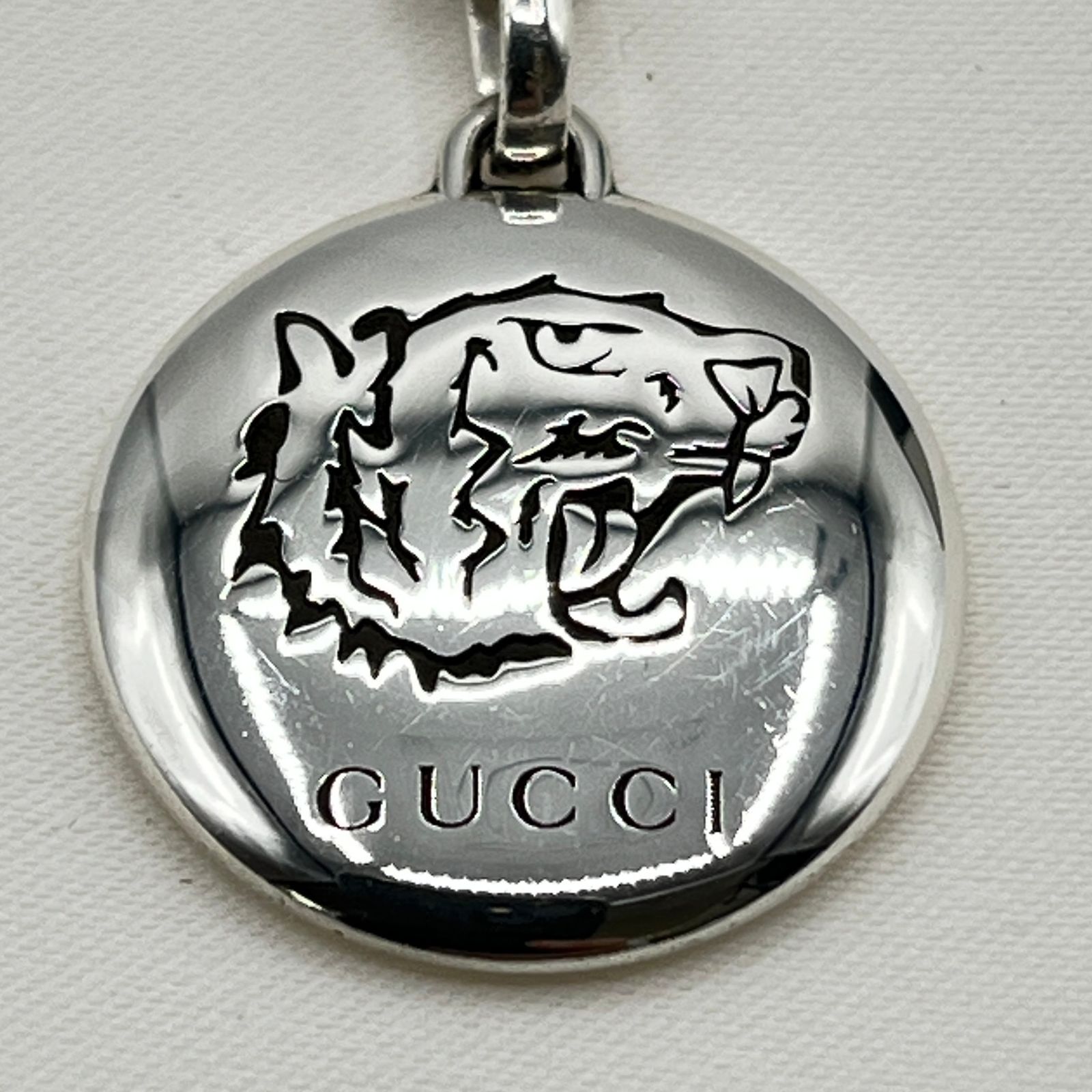 GUCCI タイガーモチーフ シルバーネックレス メンズ Blind for