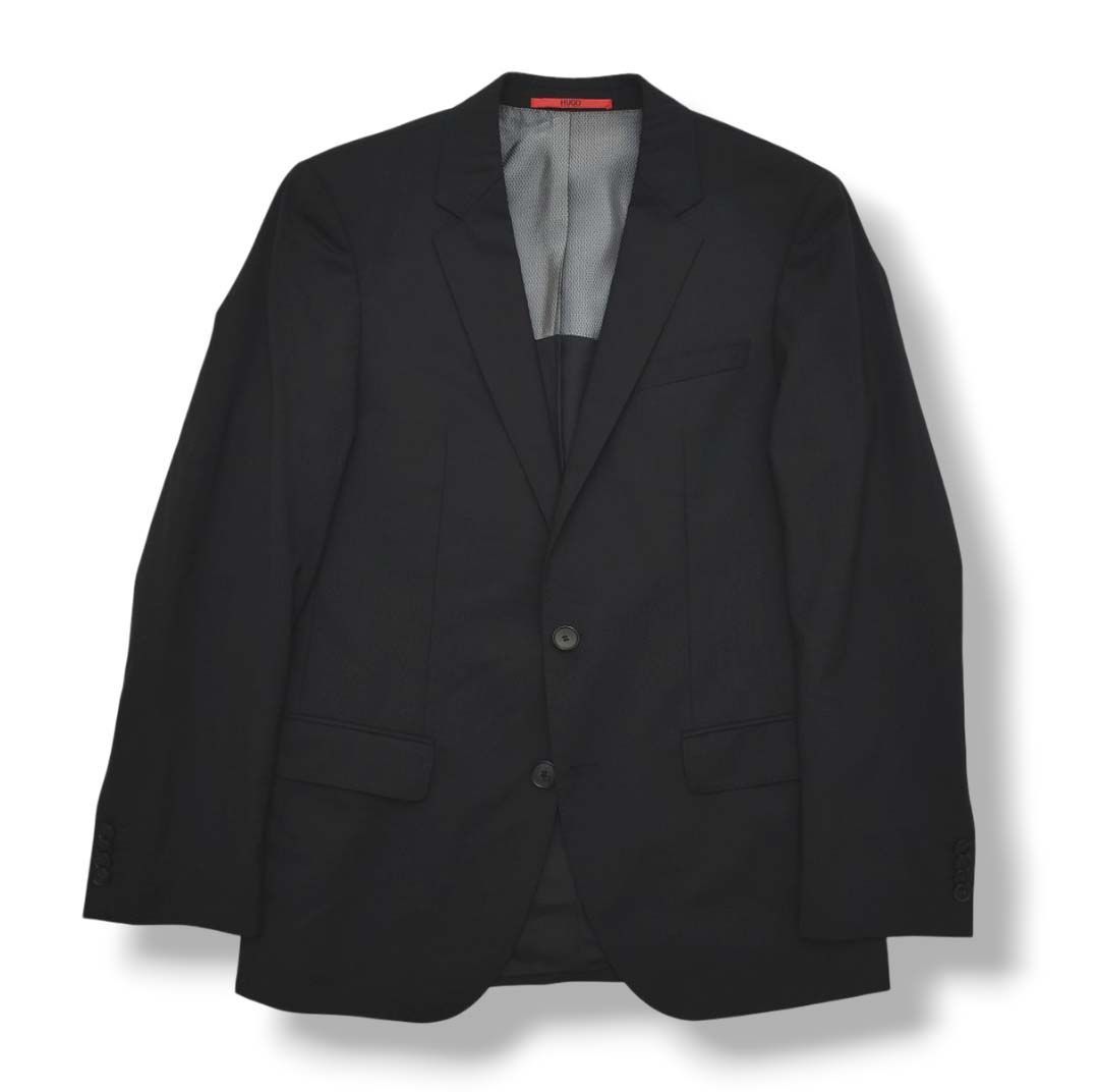 極美品】 ヒューゴボス HUGO BOSS シングル 2B ブラックスーツ