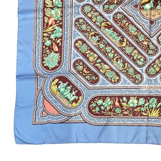 ■ エルメス HERMES カレ90 大判 スカーフ シルク QALAMDAN HERMES Vintage Silk Scarf Carre 90 QALAMDAN エルメス シルク