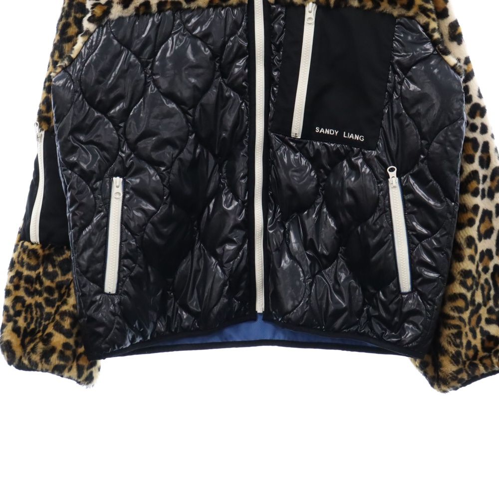 NANA SANDY LIANG レオパード切替 ジャケット（サイズS） SANDY LIANG (サンディリアン) 切替ブルゾン レオパード ナイロン