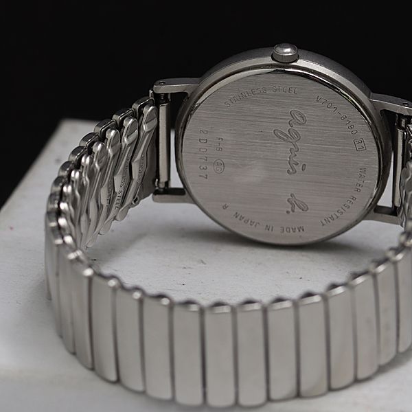 保/箱付 稼働 良品 アニエスベー V701-6190 QZ シルバー文字盤