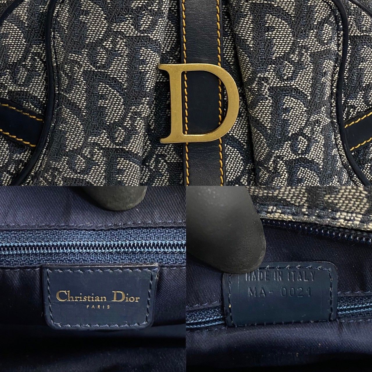 極 美品 Christian Dior ディオール ダブルサドル トロッター レザー  
