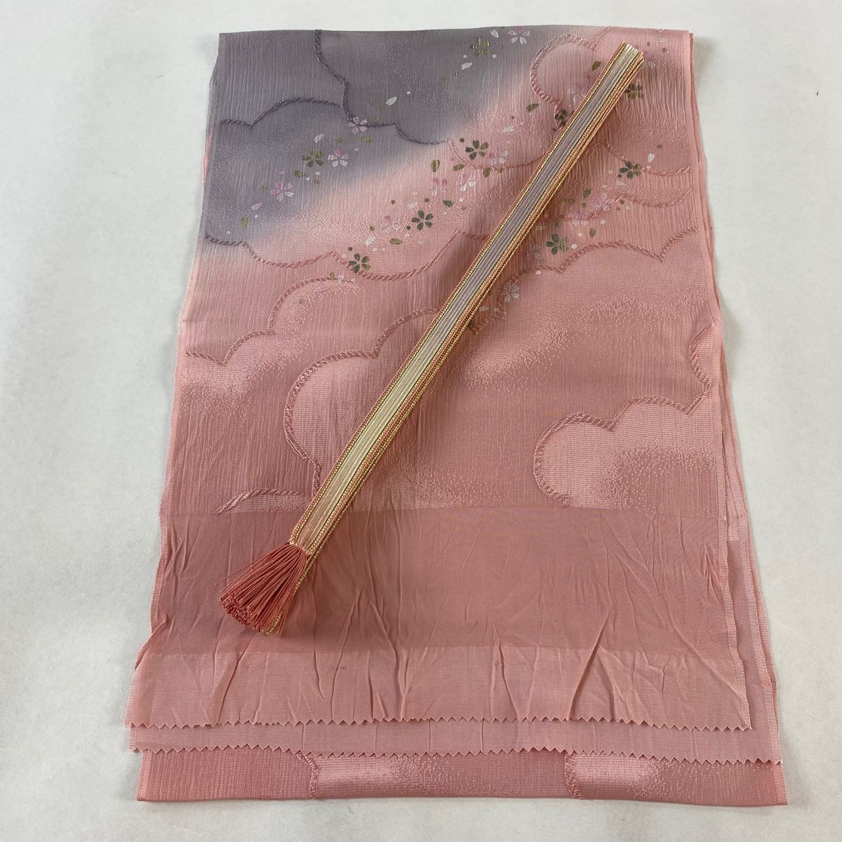 和装セット 優品 帯締め帯揚げ2点セット ピンク 正絹 和装小物