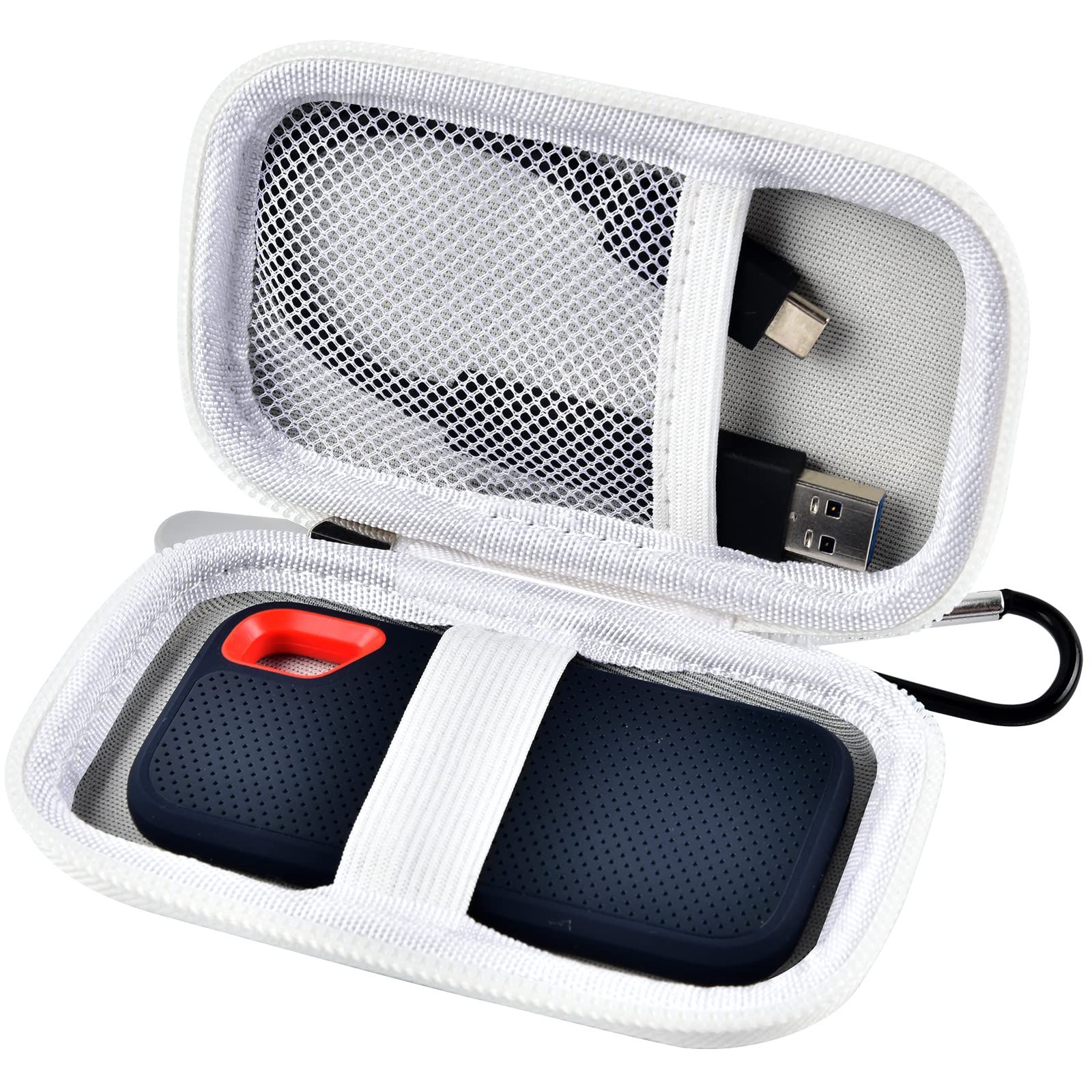 PAIYULE ケース SanDisk 1TB 2TB 500GB エクストリームポータブルSSD対応 SanDisk PRO外付けソリッドステートドライブ対応 HDDストレージホルダー SDSSDE61/ SDSSDE60/ SDSSDE81用 [ホワイト]