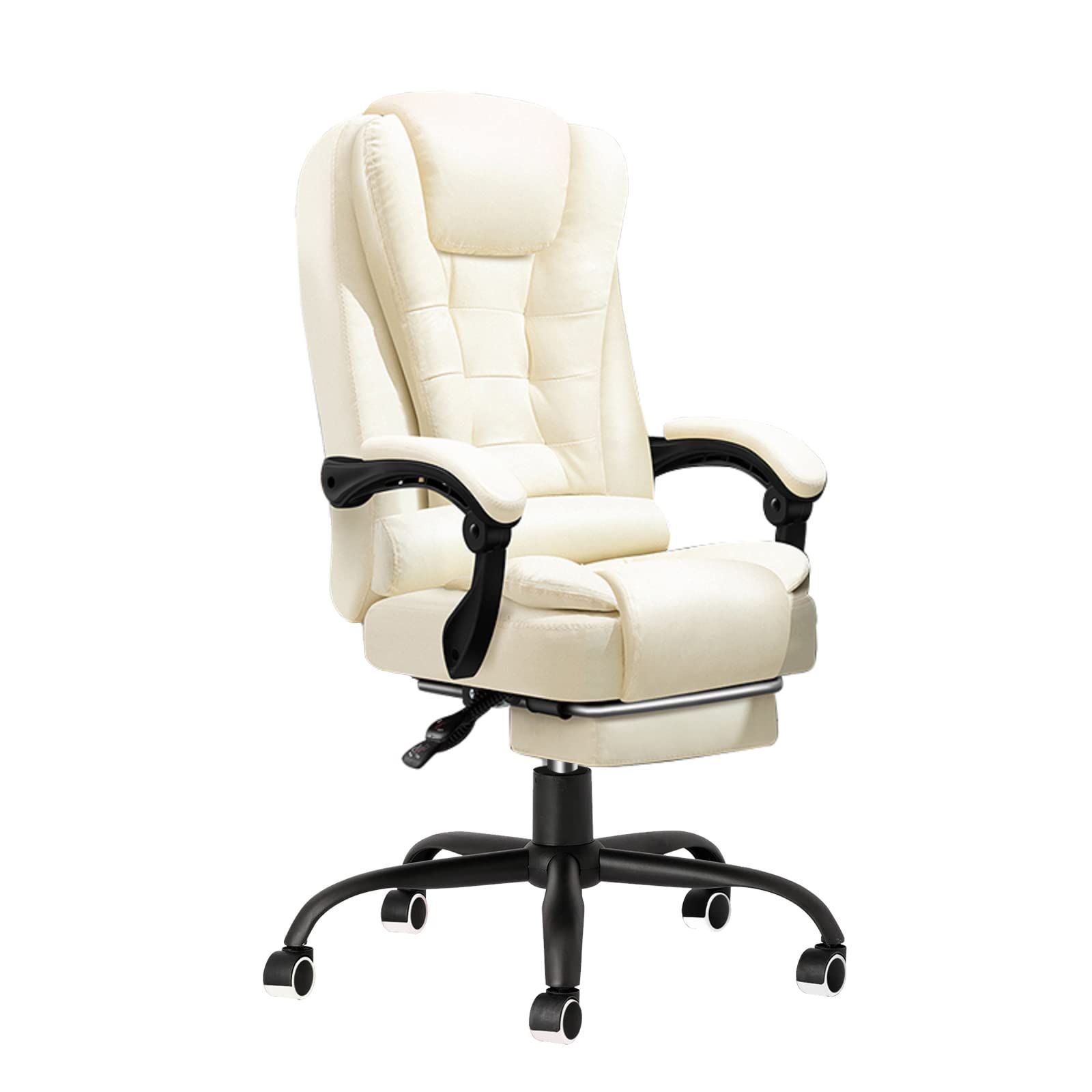 ベージュ レザー アームチェア スタッズ付き