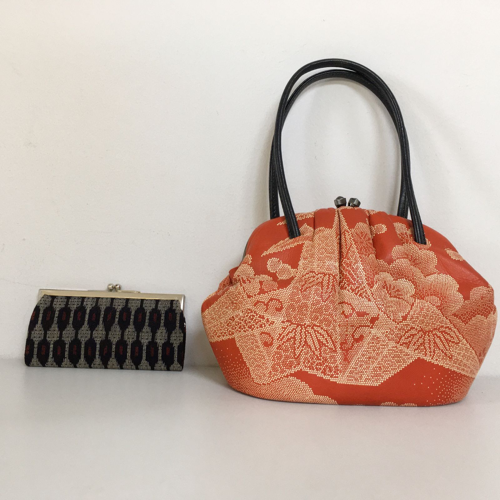 〇和装バック (鶴花柄) 朱色 美品 、和装財布 がまぐち セット - メルカリ