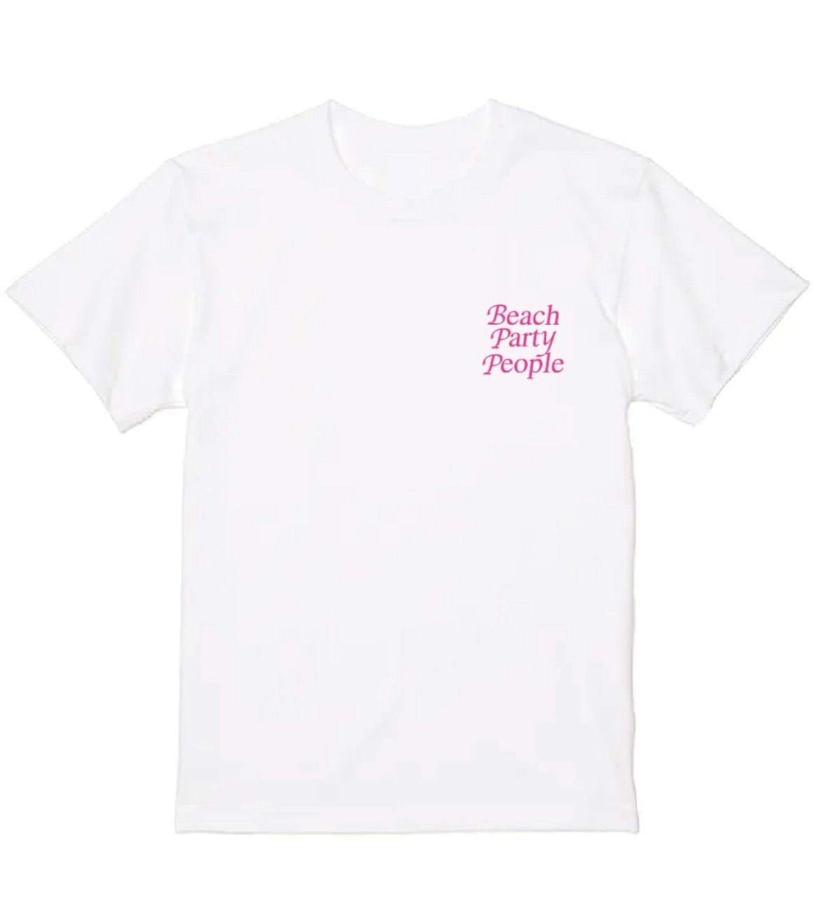 Beach Party 半袖Tシャツ ホワイト&times;ピンク　ユニセックス