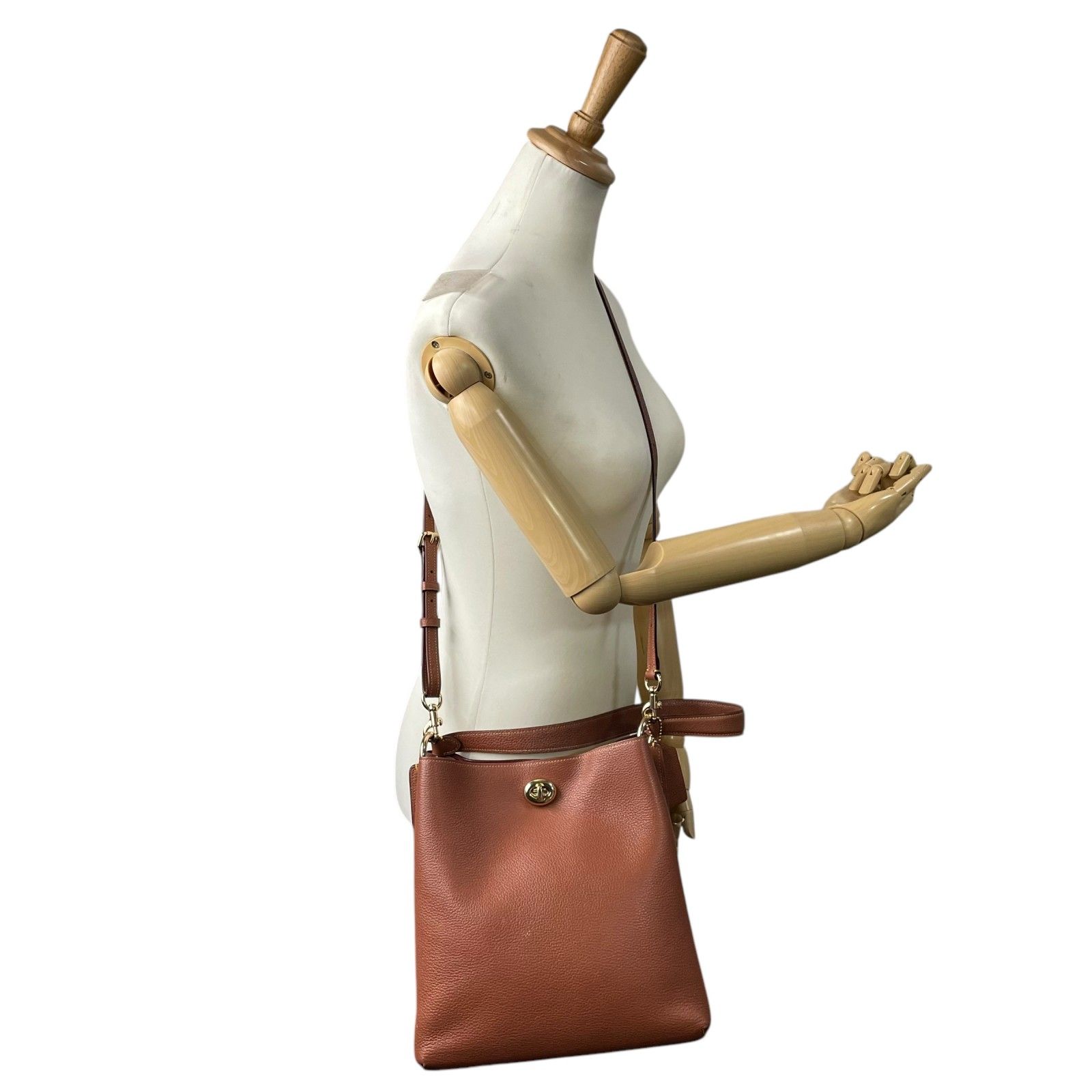 極美品 COACH コーチ 55200 チャーリー バケット バッグ ブラウン 茶色  