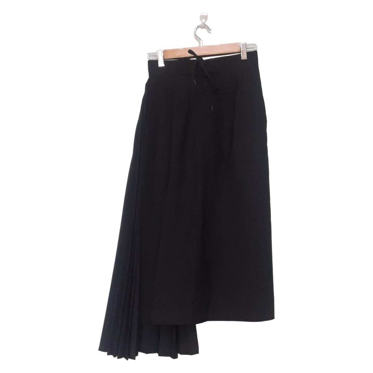 ハイク HYKE ロングスカート サイズ1 S 黒×白 レディース ニット/ウエストゴム ボトムス HYKE(ハイク) ロングスカート サイズ1 S レディース - 黒