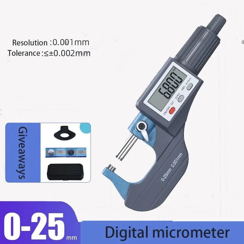 電子測定器ツールデジタルマイクロメーター0-25mmキャリパー高精度スパイラル 0~25mm マイクロメーター : マイクロメーター、デジタルマイクロメーターキャリパー0-25mm電子外部 測定ツール DIY・工具・ガーデン
