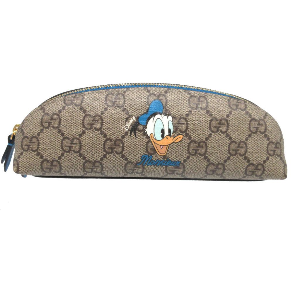 グッチ GGスプリーム ベージュ ブルー ドナルドダック ディズニーコラボ 662129 ペンケース 筆箱 0988 GUCCI