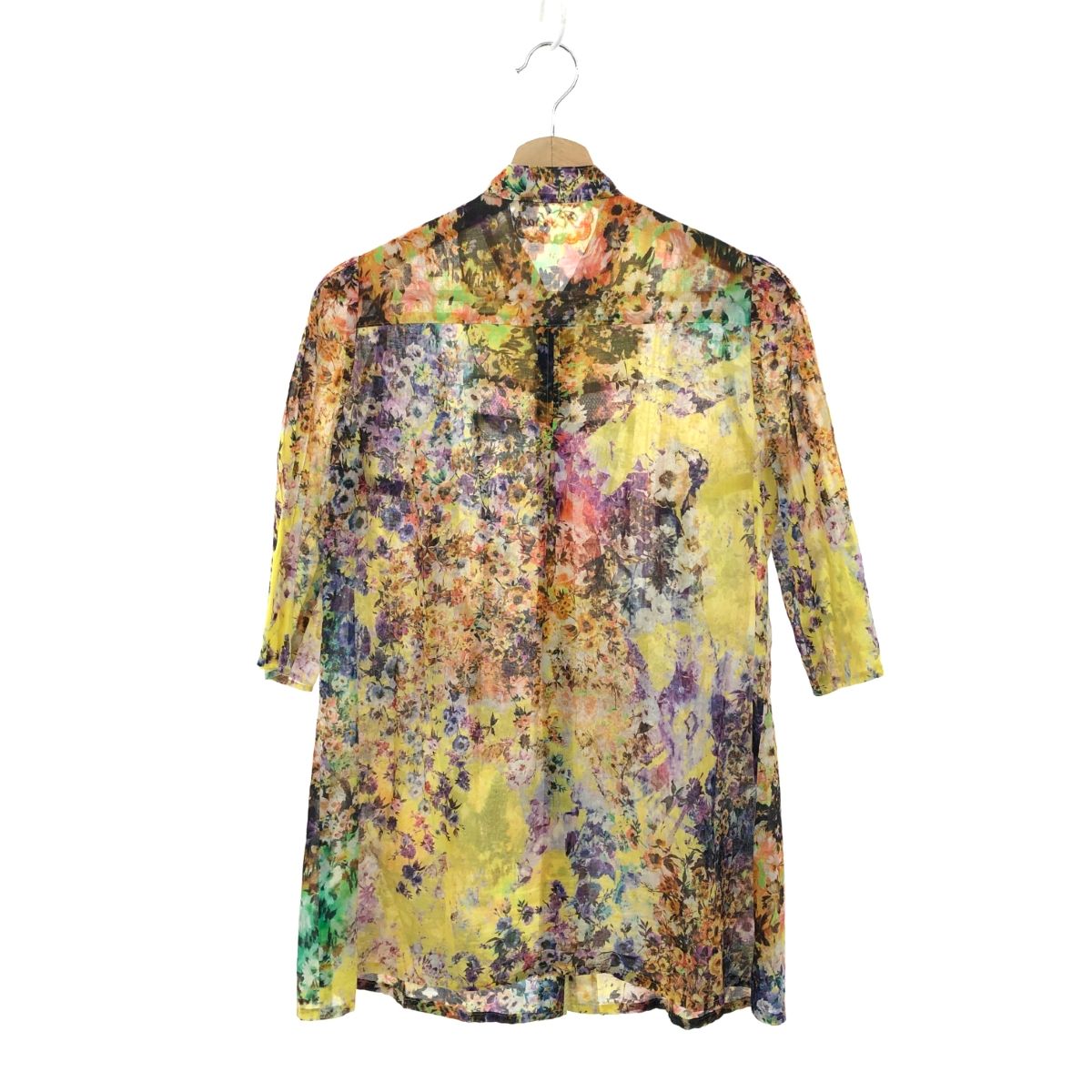 インポートロッサ 花柄シャツ チュニック 大きいサイズ 絹 ウール
