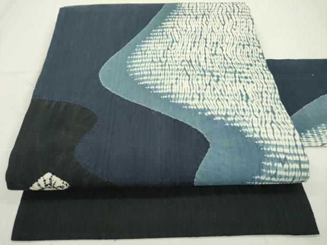 平和屋本店□希少 銀座こうげい 九寸名古屋帯 アイヌ柄 紬