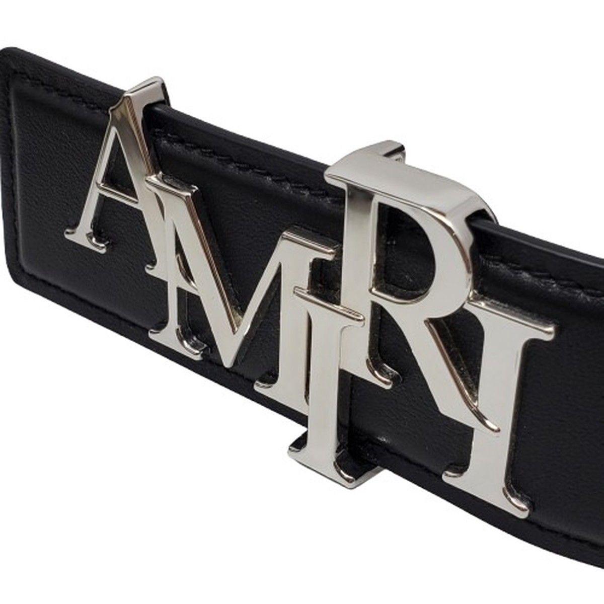AMIRI アミリ ロゴバックル レザーベルト 皮革 ブラック