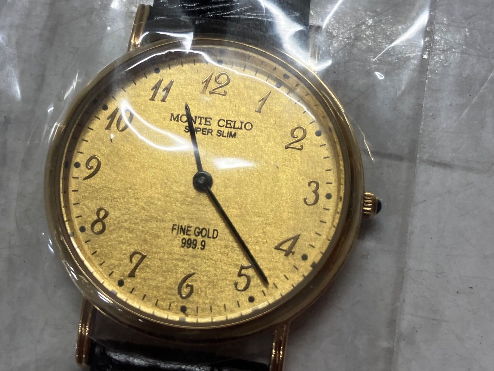未使用 MONTE CELIO SUPER SLIM FINE GOLD 999.9 MC-1005 クォーツ 