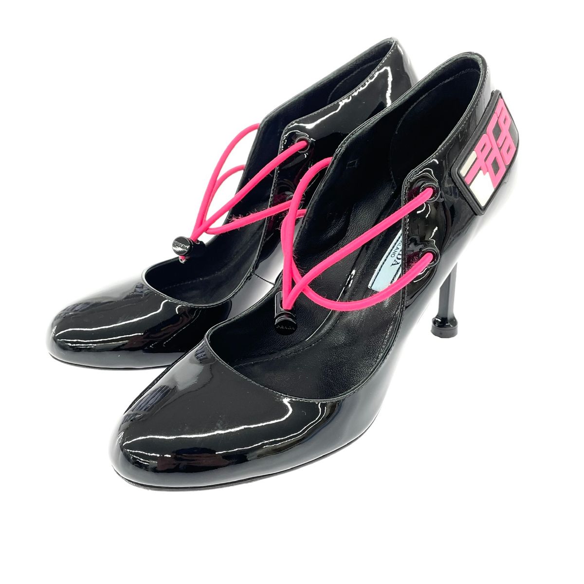 PRADA プラダ エナメル パンプス サイズ36 定価16万円 PRADA プラダ エナメル メタルヒールパンプス 36