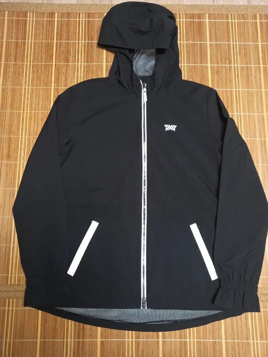 PXG ブラック ウィンドブレーカー フード ジャケット 66 77