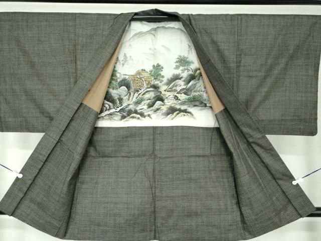 平和屋着物○男性 本場大島紬 アンサンブル 100亀甲 総詰め 正絹 逸品  