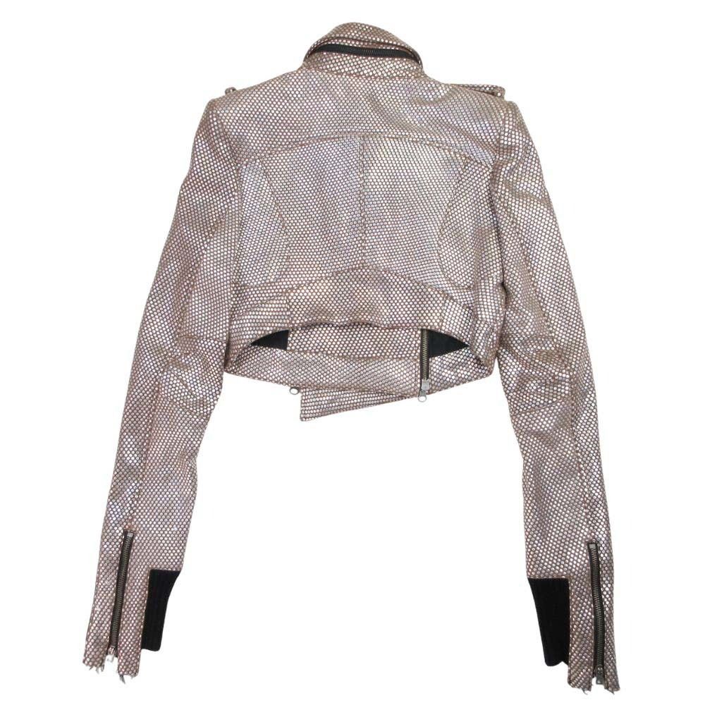 L.G.B. ルグランブルー S-BIKERS SHT ドット 鹿革 ディアスキン ショート ダブルライダース ジャケット 0 ブラウン レディース 古着