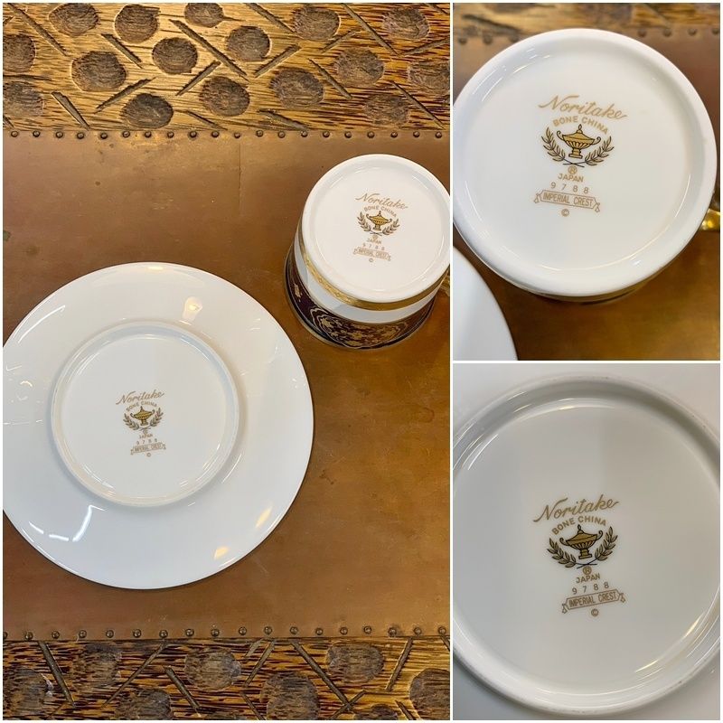 Noritake ノリタケ デミタスカップ＆ソーサー 1客 インペリアルクレスト IMPERIAL CREST コバルト ブルー ボーンチャイナ 金彩  廃盤 人気 紺【RU0331-7】 - メルカリ