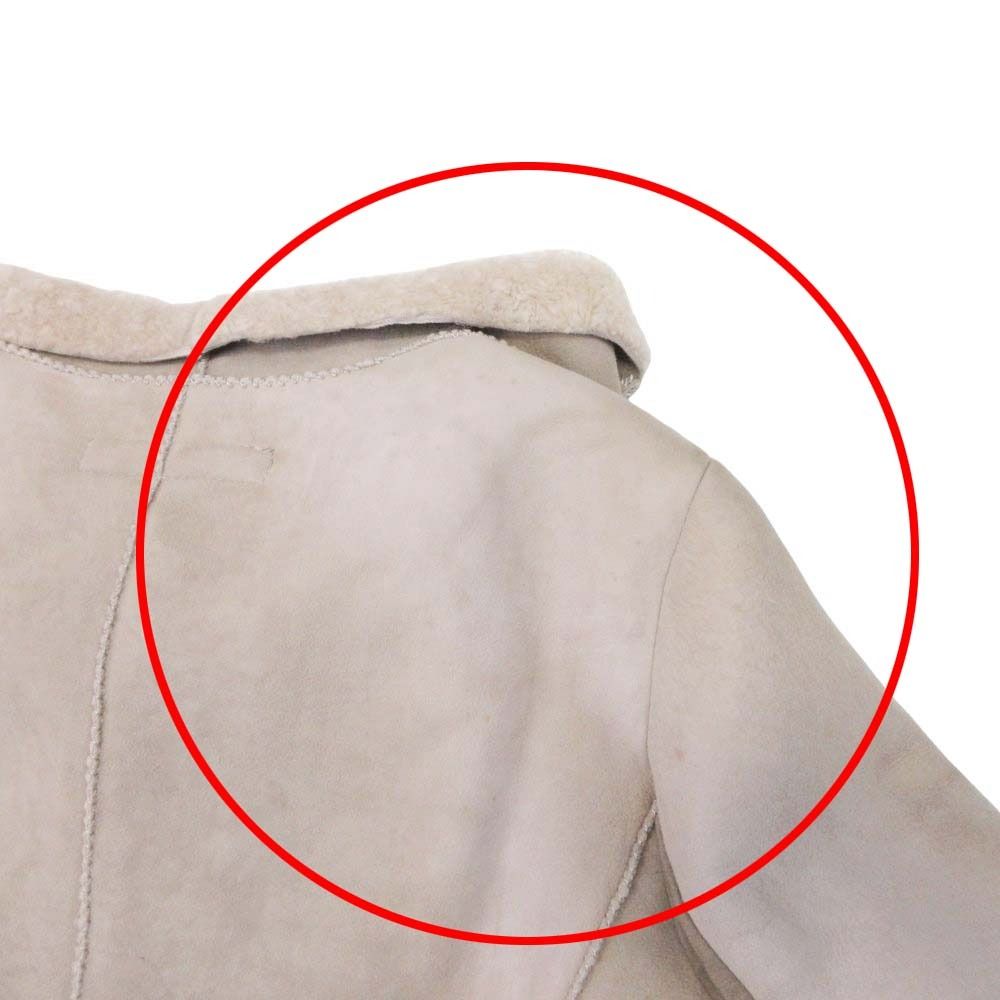 12AW Salvatore Santoro サルバトーレサントロ ムートン ライダース ジャケット ボア シープスキン 42 ベージュ レディース 古着 GULLKHAN_COM