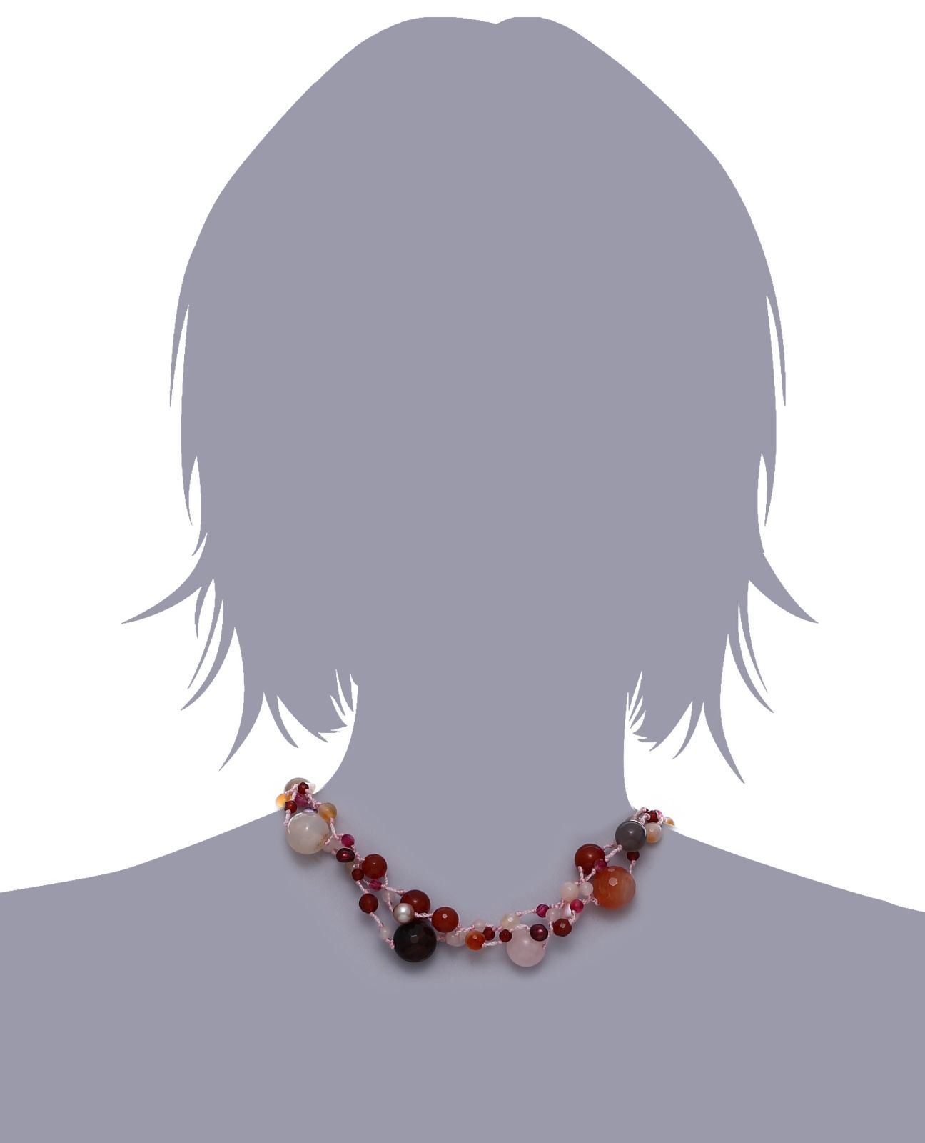 編み込み ネックレス パール ひも 淡水 ブラック Lecrin ピンク Omotesando 71726 オモテサンドウレカン