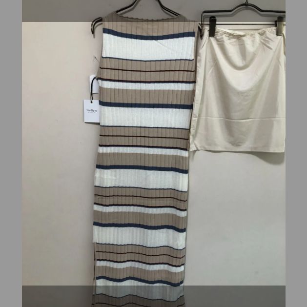 37702コ HER LIP TO（ハーリップトゥ）Cotton Striped Ribbed Knit