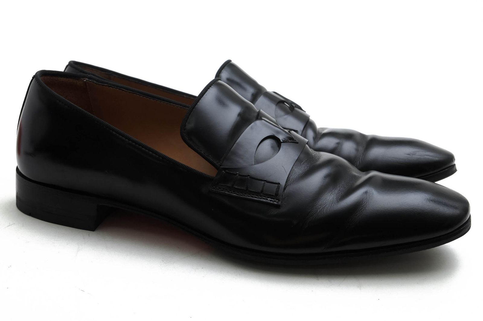 クリスチャン ルブタン Christian Louboutin スリッポン シューズ 靴 メンズ 男性 男性用 エナメル パテント レザー 革 本革 ブラック 黒 MAGICIEN オペラシューズ