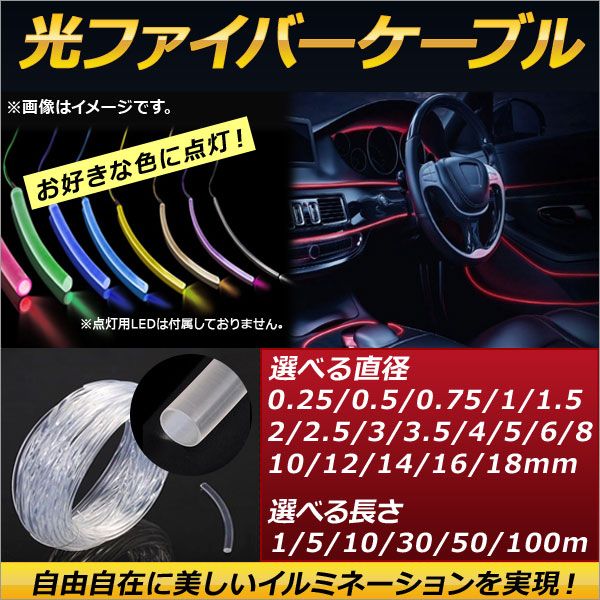 AP 光ファイバーケーブル 丸形モール 径10mm 5メートル 自由自在に美しいイルミネーションを実現！ AP-UJ0175-10MM-5M