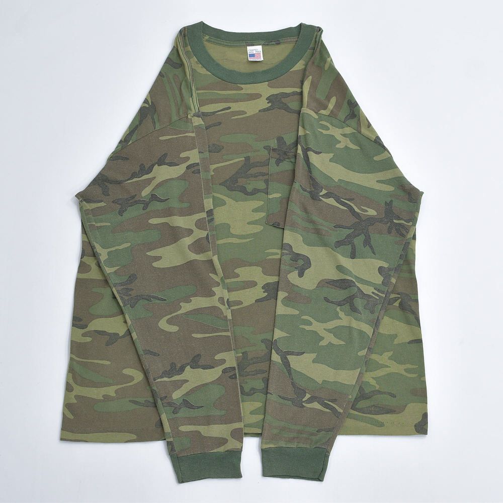 90s USA製 Vintage ウッドランドカモ 迷彩柄 ポケット ロング