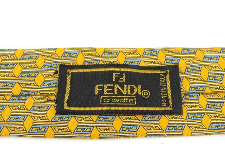 日本人気超絶の フェンディ ＦＥＮＤＩ シルク100％ ズッカ柄 ネクタイ