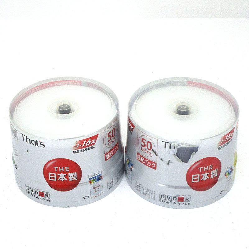 【三重店】That's データ用DVD-R 4.7GB 16倍速 50枚パック 2点セット DR-47CWWY50BNMG（スタート・ラボ/太陽誘電）【423-B410】