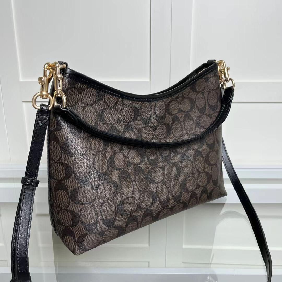 346✨極美品✨コーチ ショルダーバッグ ポーチ付 シグネチャー レザー 黒 極美品】コーチ シグネチャー ショルダーバッグ ハンドバッグ レザー