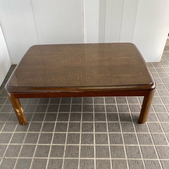 配送不可、現地引取のみ、リユース品】木製 こたつテーブル 幅105㎝×奥